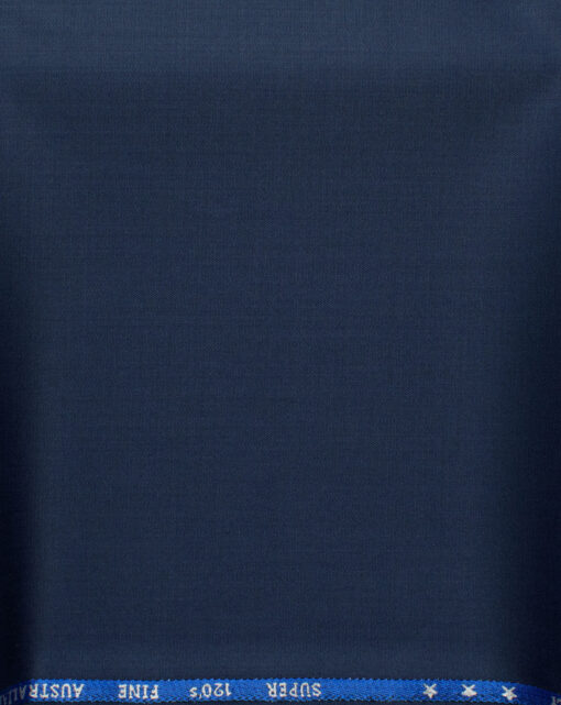 J.Hampstead Men's 60% Wool Solids Super 120's1.30 Meter Unstitched Trouser Fabric (Dark Royal Blue)