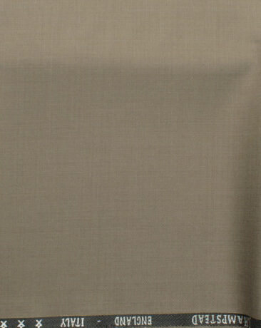 J.Hampstead Men's 60% Wool Solids Super 140's1.30 Meter Unstitched Trouser Fabric (Light Brown)