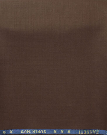 J.Hampstead Men's 60% Wool Solids Super 140's1.30 Meter Unstitched Trouser Fabric (Dark Copper Brown)