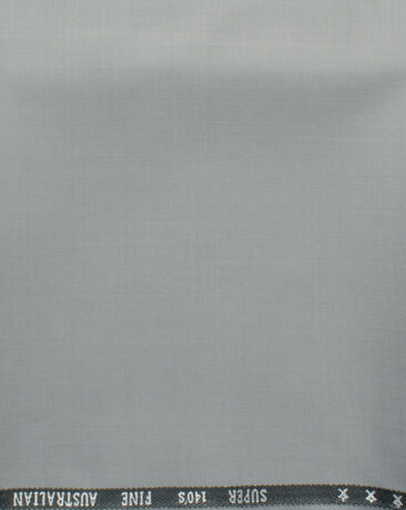 J.Hampstead Men's 60% Wool Solids Super 140's1.30 Meter Unstitched Trouser Fabric (Light Grey)