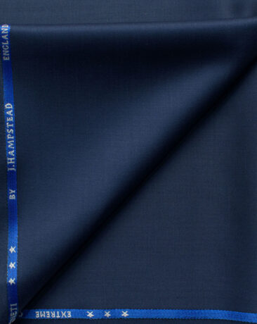 J.Hampstead Men's 60% Wool Solids Super 120's1.30 Meter Unstitched Trouser Fabric (Dark Royal Blue)