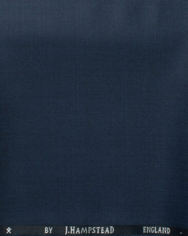 J.Hampstead Men's 60% Wool Self Design Super 140's1.30 Meter Unstitched Trouser Fabric (Dark Blue)