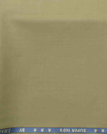 J.Hampstead Men's 60% Wool Solids Super 140's1.30 Meter Unstitched Trouser Fabric (Sand Beige)