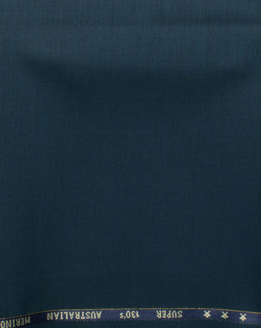 J.Hampstead Men's 60% Wool Self Design Super 130's1.30 Meter Unstitched Trouser Fabric (Dark Sea Green)