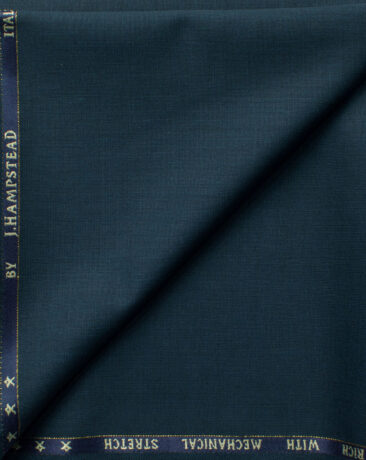 J.Hampstead Men's 60% Wool Self Design Super 130's1.30 Meter Unstitched Trouser Fabric (Dark Sea Green)