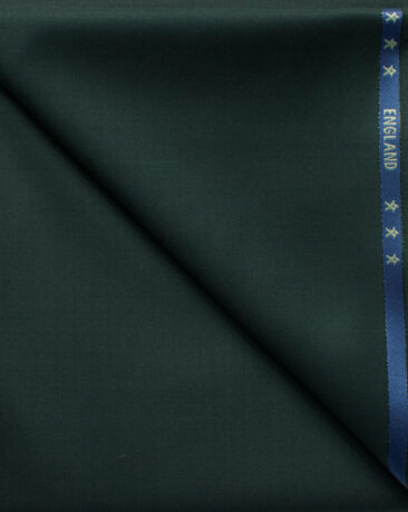 J.Hampstead Men's 60% Wool Solids Super 140's1.30 Meter Unstitched Trouser Fabric (Dark Pine Green)