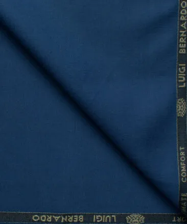 Luigi Bernardo Men's High Twisted Terry Rayon Solids 3.75 Meter Unstitched Suiting Fabric (Aegean Blue)