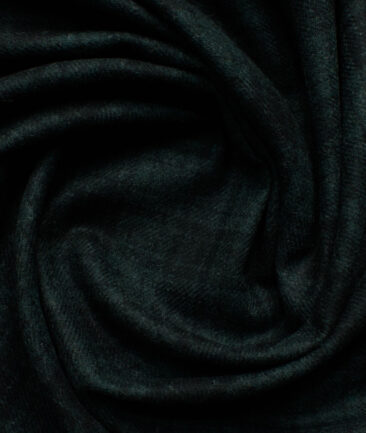 Modella Men's Acrylic Checks 2.25 Meter Unstitched Faux Tweed Jacketing & Blazer Fabric (Black & Green)