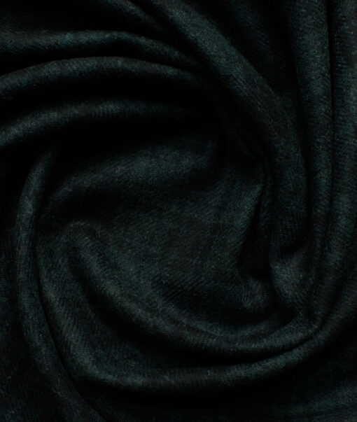 Modella Men's Acrylic Checks 2.25 Meter Unstitched Faux Tweed Jacketing & Blazer Fabric (Black & Green)