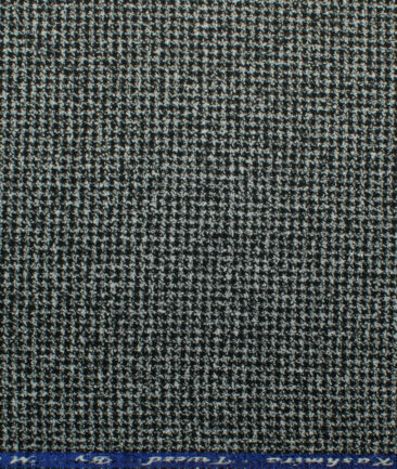 Modella Men's Acrylic Self Design 2.25 Meter Unstitched Faux Tweed Jacketing & Blazer Fabric (Black & White)