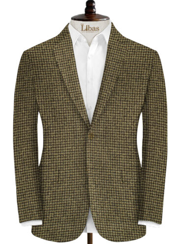 Modella Men's Acrylic Self Design 2.25 Meter Unstitched Faux Tweed Jacketing & Blazer Fabric (Dark Brown & Beige)