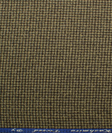 Modella Men's Acrylic Self Design 2.25 Meter Unstitched Faux Tweed Jacketing & Blazer Fabric (Dark Brown & Beige)