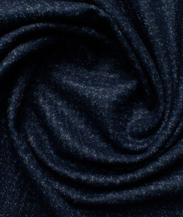 Modella Men's Acrylic Self Design 2.25 Meter Unstitched Faux Tweed Jacketing & Blazer Fabric (Dark Royal Blue)