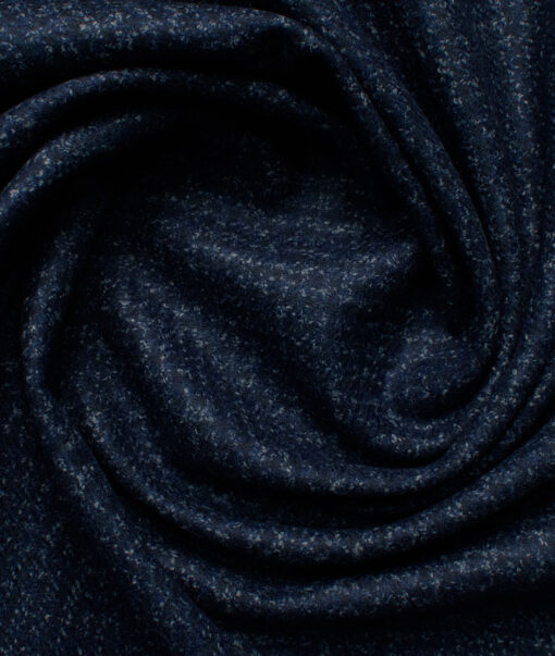 Modella Men's Acrylic Self Design 2.25 Meter Unstitched Faux Tweed Jacketing & Blazer Fabric (Dark Royal Blue)