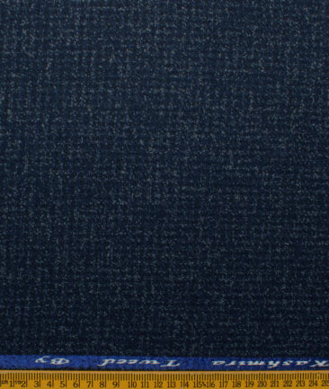 Modella Men's Acrylic Self Design 2.25 Meter Unstitched Faux Tweed Jacketing & Blazer Fabric (Dark Royal Blue)