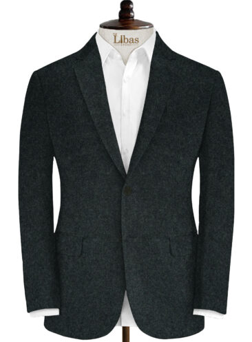 Modella Men's Acrylic Solids 2.25 Meter Unstitched Faux Tweed Jacketing & Blazer Fabric (Dark Worsted Grey)