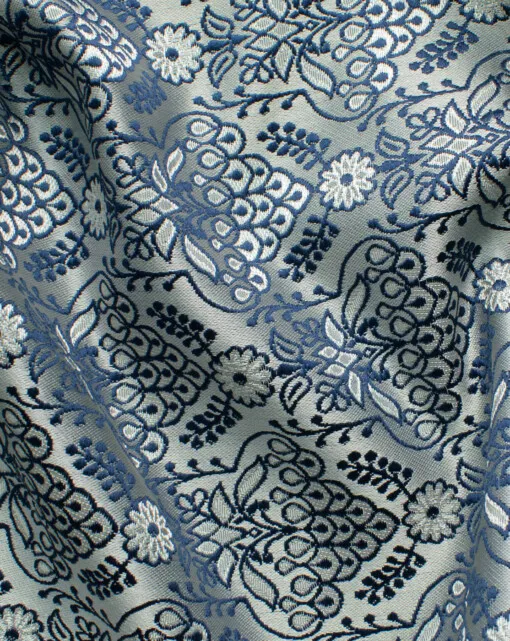 Mark & Peanni Men's Terry Rayon Self Design 2.25 Meter Unstitched Ethnic Fabric (Silver Grey)