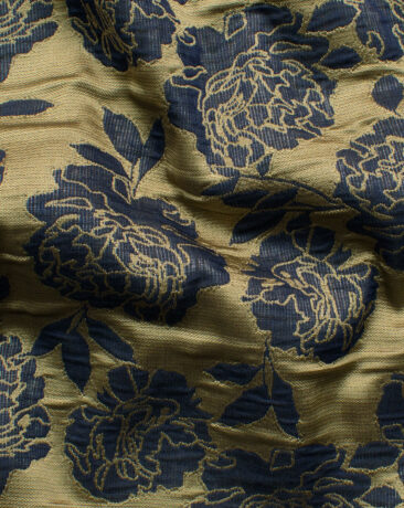 Nemesis Men's Terry Rayon Self Design 2.25 Meter Unstitched Ethnic Fabric (Gold & Royal Blue)