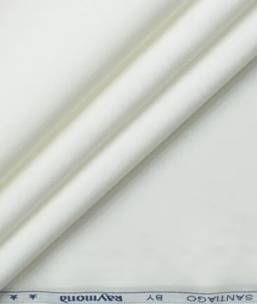 Raymond Men's 70's Pima Cotton Solids 2.25 Meter Unstitched Shirting Fabric (White)