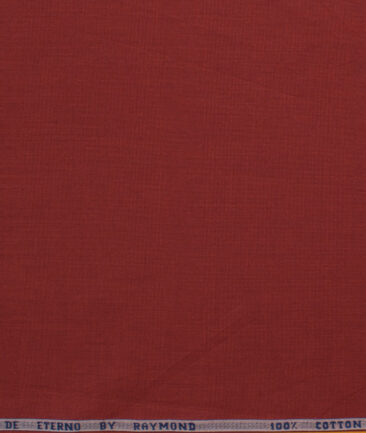 Raymond Men's Premium Cotton Solids 2.25 Meter Unstitched Shirting Fabric (Garnet Red)