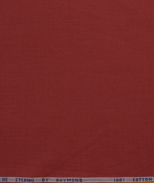 Raymond Men's Premium Cotton Solids 2.25 Meter Unstitched Shirting Fabric (Garnet Red)