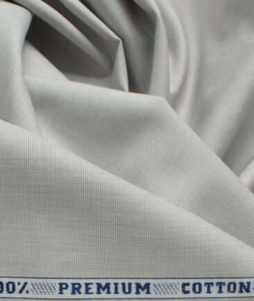 Raymond Men's Premium Cotton Solids 2.25 Meter Unstitched Shirting Fabric (Light Grey)