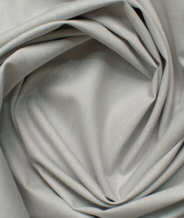 Raymond Men's Premium Cotton Solids 2.25 Meter Unstitched Shirting Fabric (Light Grey)