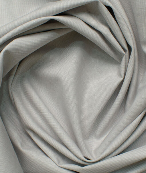 Raymond Men's Premium Cotton Solids 2.25 Meter Unstitched Shirting Fabric (Light Grey)