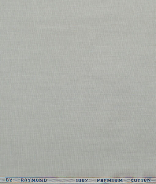 Raymond Men's Premium Cotton Solids 2.25 Meter Unstitched Shirting Fabric (Light Grey)