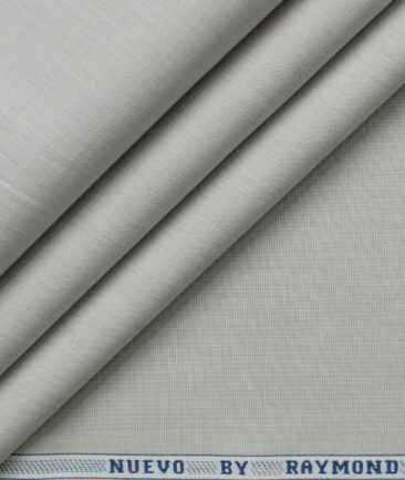 Raymond Men's Premium Cotton Solids 2.25 Meter Unstitched Shirting Fabric (Light Grey)