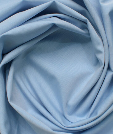 Raymond Men's Premium Cotton Solids 2.25 Meter Unstitched Shirting Fabric (Light Blue)
