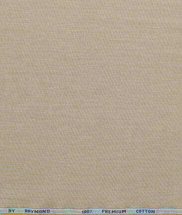 Raymond Men's Premium Cotton Solids 2.25 Meter Unstitched Shirting Fabric (Oat Beige)