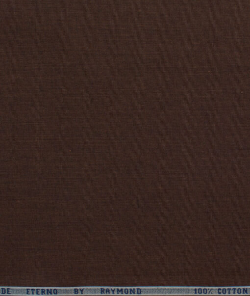 Raymond Men's Premium Cotton Solids 2.25 Meter Unstitched Shirting Fabric (Umber Brown)