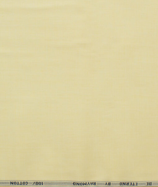 Raymond Men's Premium Cotton Solids 2.25 Meter Unstitched Shirting Fabric (Yellow)