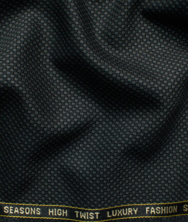 Spaadaa Men's High Twisted Terry Rayon Structured 3.75 Meter Unstitched Suiting Fabric (Grey)