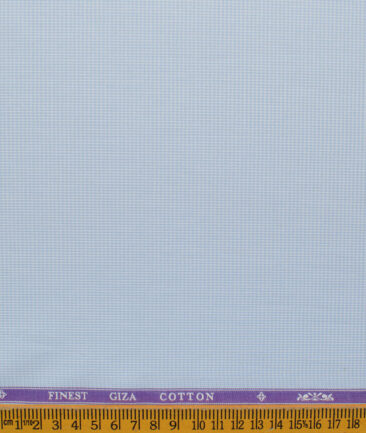 Soktas Men's Giza Cotton Stuctured 2.25 Meter Unstitched Shirting Fabric (Sky Blue)