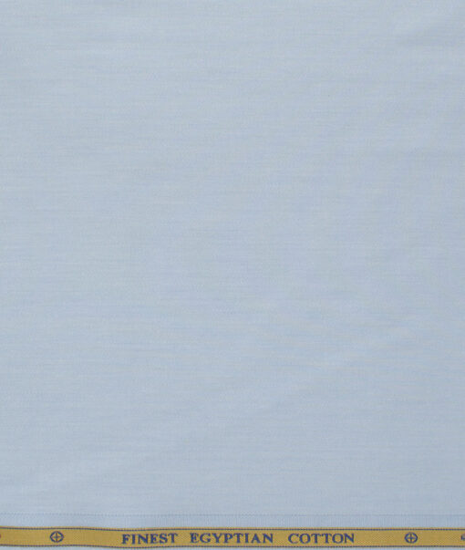 Soktas Men's Giza Cotton Solids 2.25 Meter Unstitched Shirting Fabric (Sky Blue)