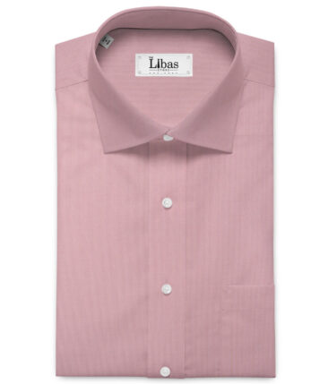 Soktas Men's 120/2 Giza Cotton Stuctured 2.25 Meter Unstitched Shirting Fabric (Crepe Pink)