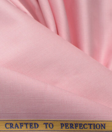 Soktas Men's 120/2 Giza Cotton Stuctured 2.25 Meter Unstitched Shirting Fabric (Crepe Pink)