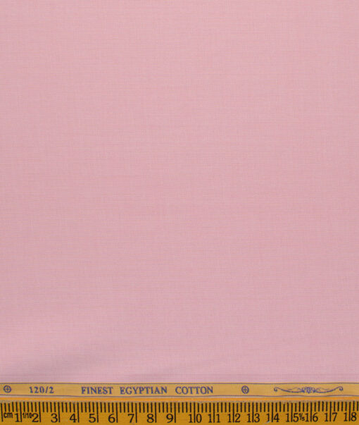 Soktas Men's 120/2 Giza Cotton Stuctured 2.25 Meter Unstitched Shirting Fabric (Crepe Pink)