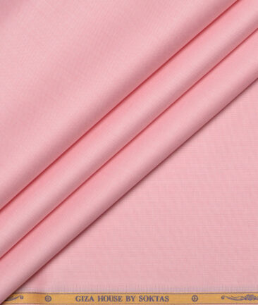 Soktas Men's 120/2 Giza Cotton Structured  Unstitched Shirting Fabric (Crepe Pink)