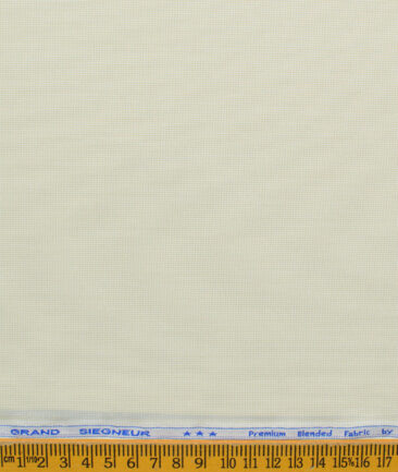 Arvind Men's Cotton Blend Wrinkle Free Self Design 2.25 Meter Unstitched Shirting Fabric (Beige)