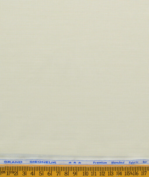 Arvind Men's Cotton Blend Wrinkle Free Self Design 2.25 Meter Unstitched Shirting Fabric (Beige)