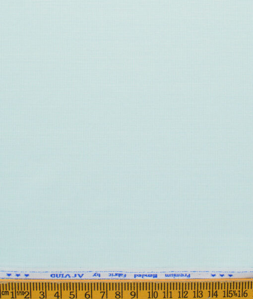 Arvind Men's Cotton Blend Wrinkle Free Self Design 2.25 Meter Unstitched Shirting Fabric (Mint Green)