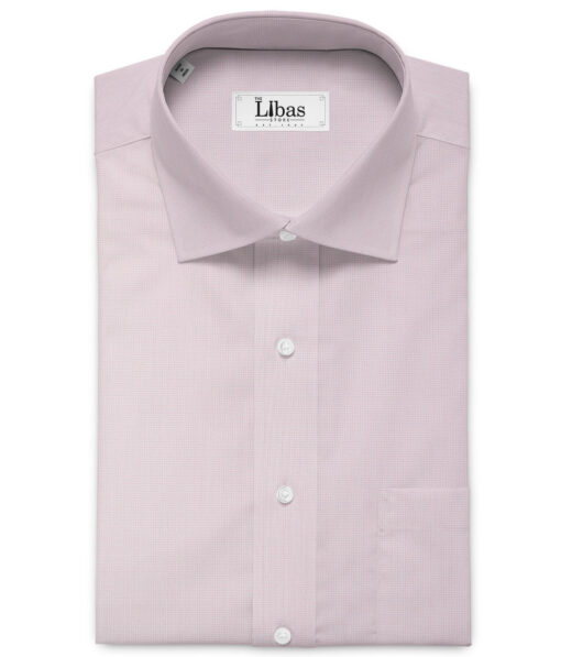 Arvind Men's Cotton Blend Wrinkle Free Self Design 2.25 Meter Unstitched Shirting Fabric (Pink)