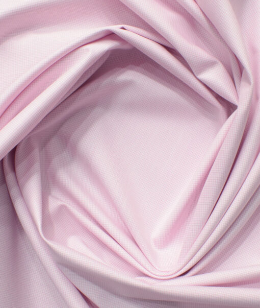 Arvind Men's Cotton Blend Wrinkle Free Self Design 2.25 Meter Unstitched Shirting Fabric (Pink)