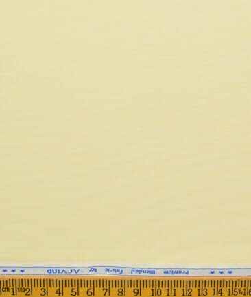 Arvind Men's Cotton Blend Wrinkle Free Self Design 2.25 Meter Unstitched Shirting Fabric (Yellow )
