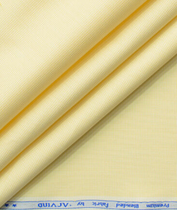 Arvind Men's Cotton Blend Wrinkle Free Self Design 2.25 Meter Unstitched Shirting Fabric (Yellow )