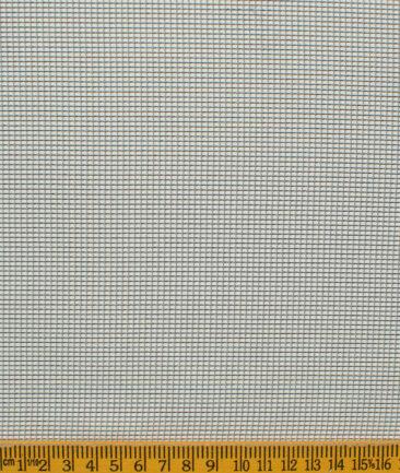 Cotton Fusion Men's Cotton Blend Wrinkle Free Checks 2.25 Meter Unstitched Shirting Fabric (White & Black)