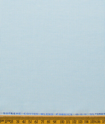 Cotton Fusion Men's Cotton Blend Wrinkle Free Structured 2.25 Meter Unstitched Shirting Fabric (Arctic Blue)